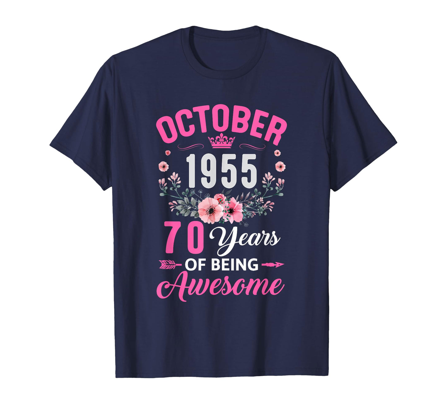 Awesome Since 1955 70 Years Old October 70Th Birthday Women T-Shirt