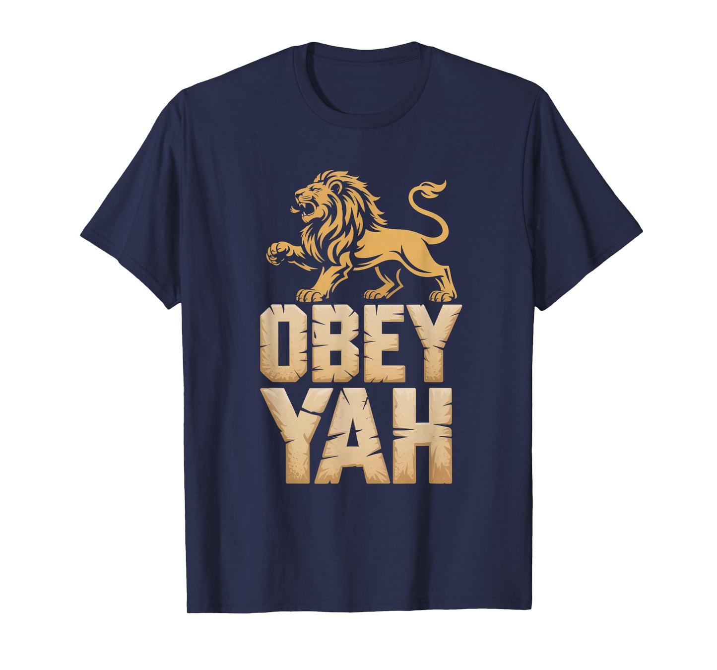 Obey YAH Bold Hebrew Lion Statement T-Shirt