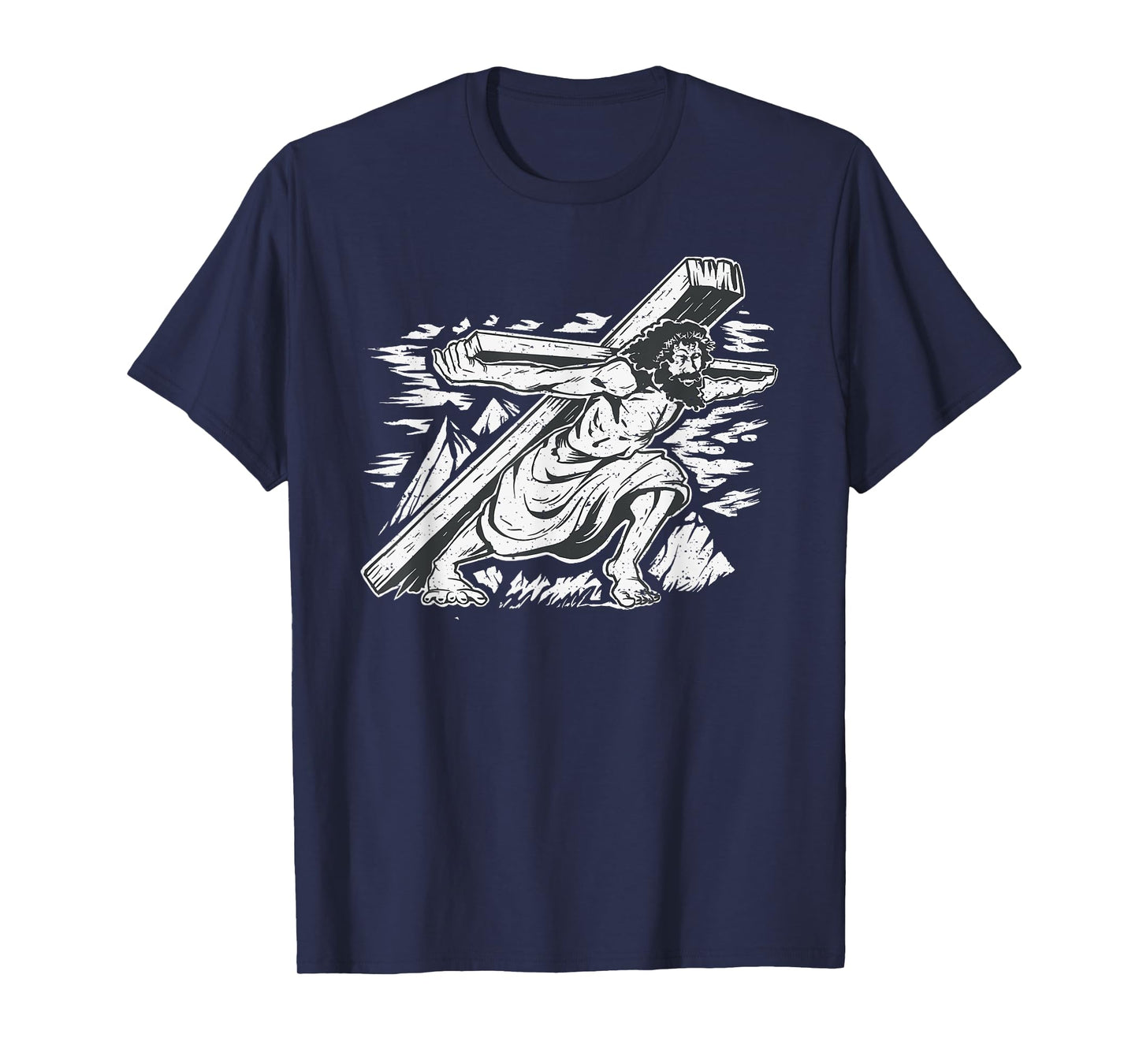 Jesus Christ Carrying the Cross - Christian Illustration T-Shirt