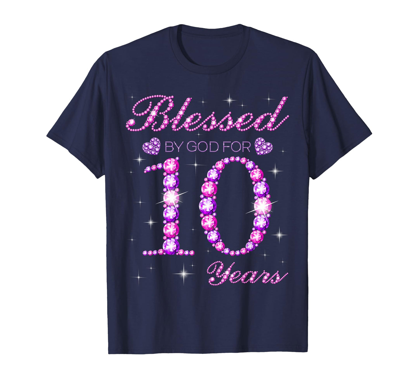 Blessed by God for 10 Years Old 10th Birthday Party T-Shirt