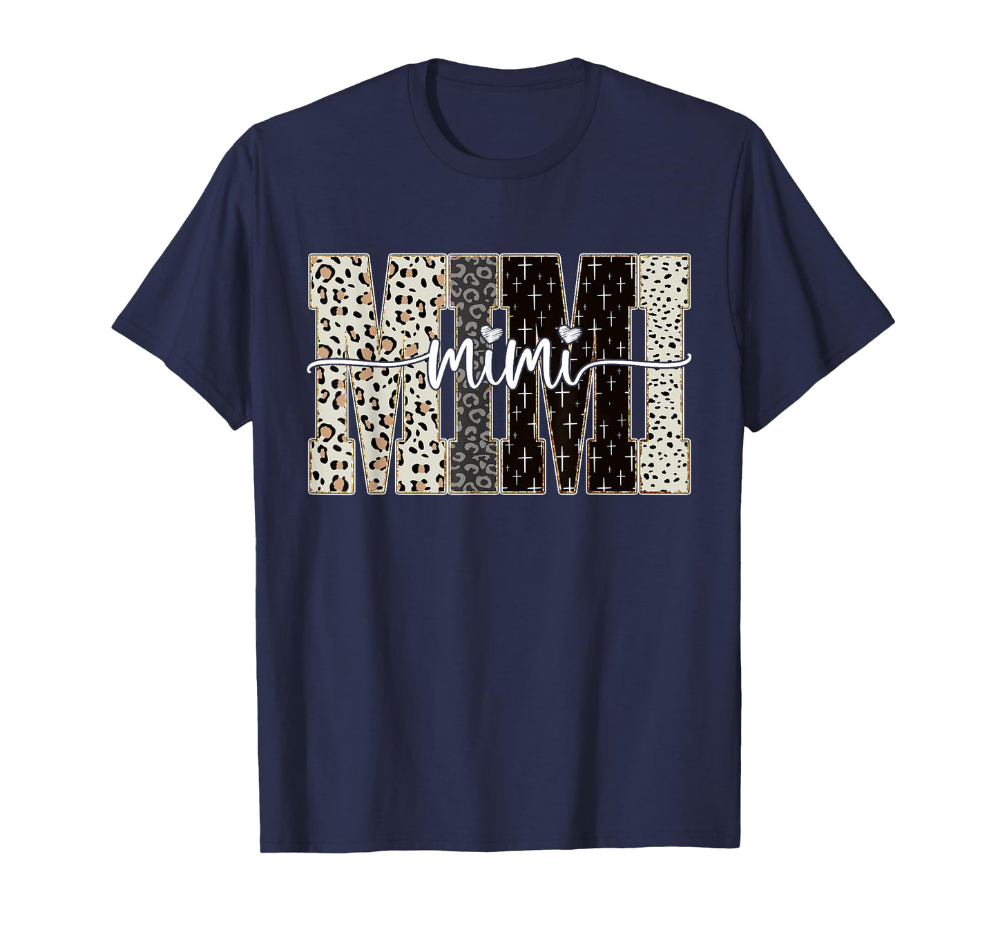 Mimi Bible Leopard Cross Faith and Love Christian Christmas T-Shirt