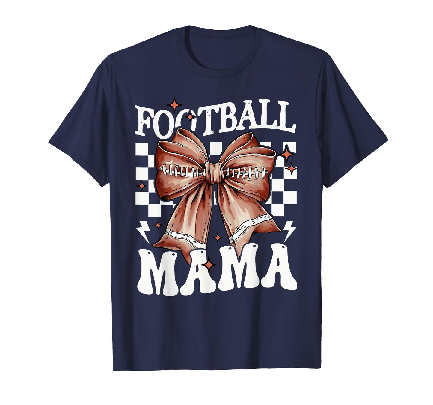 Coquette Bow American Football Mama Thanksgiving Autumn Fall T-Shirt