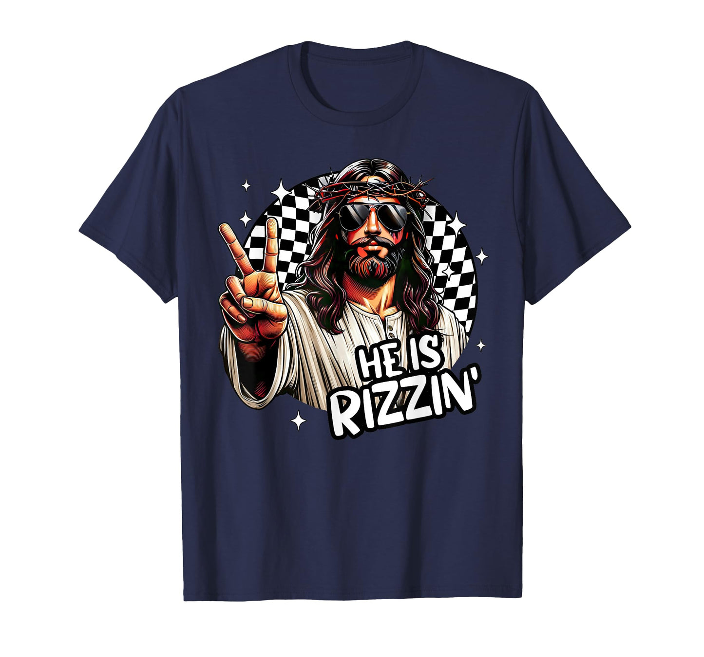 He Is Rizzin' Jesus Christian Happy Easter Hunt Eggs Funny T-Shirt