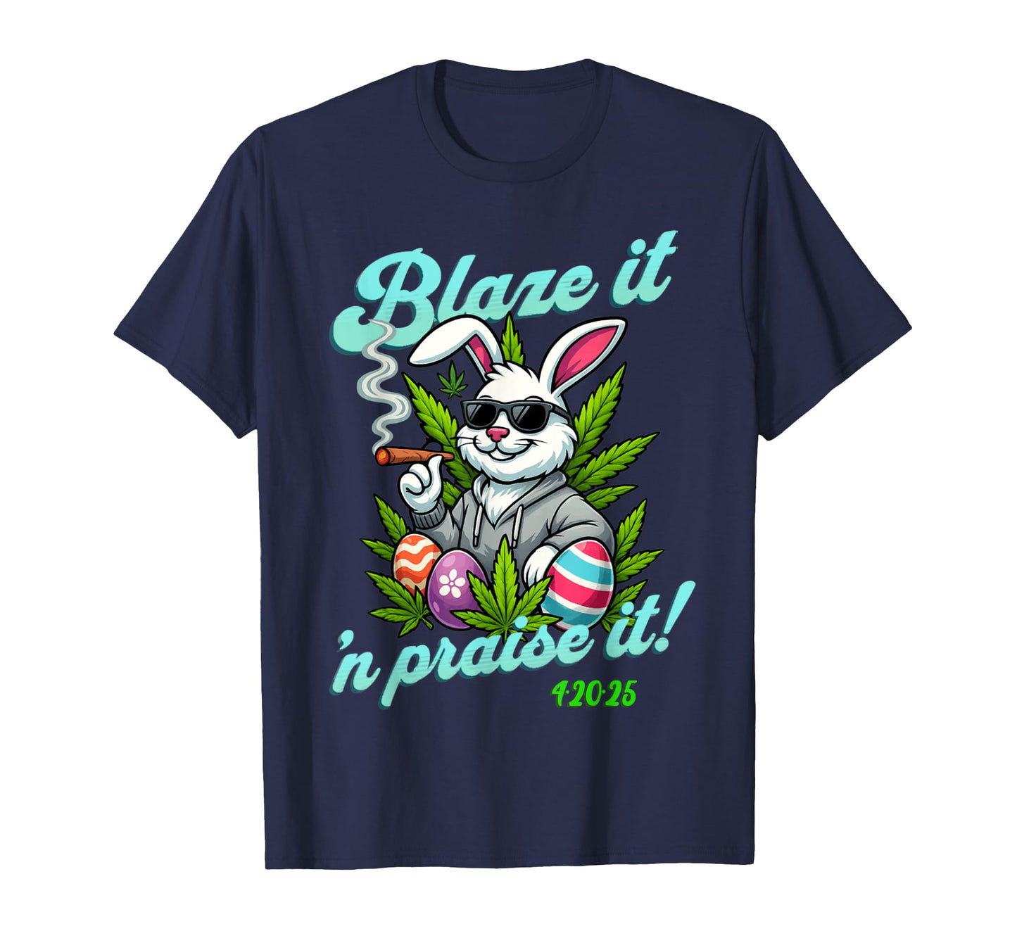Funny Happy 420 Easter Bunny Smoking on Weedster Sunday! T-Shirt