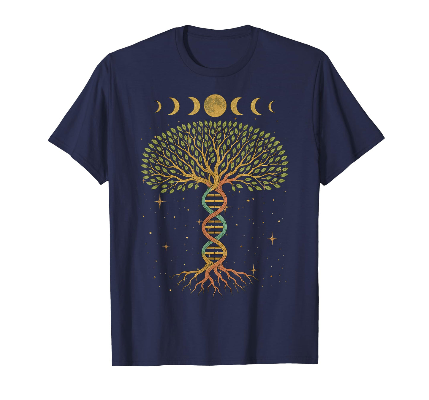 Retro Phases Moon Vintage 60s 70s Vibe Tree of Life Boho T-Shirt
