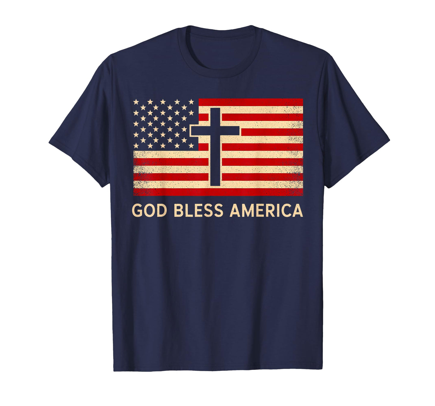 God Bless America Patriotic USA American Flag 4th Of July T-Shirt
