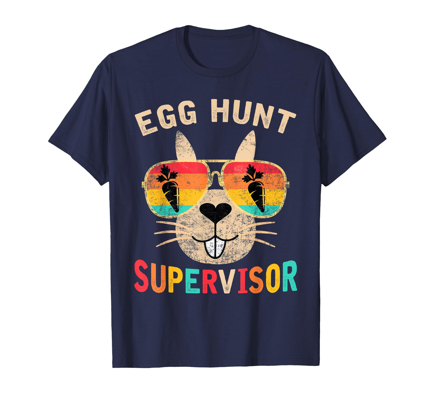 Egg Hunt Supervisor Retro Egg Hunting Party Mom Dad Easter T-Shirt