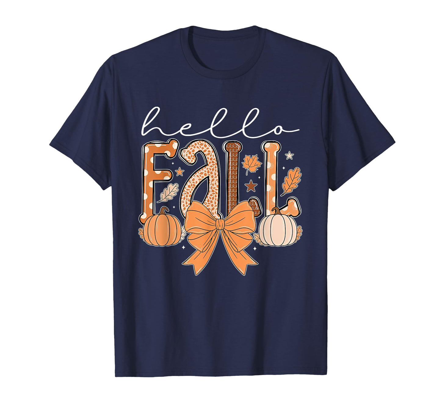 Hello Fall Autumn Vibes Thanksgiving Holiday Men Women Kids T-Shirt