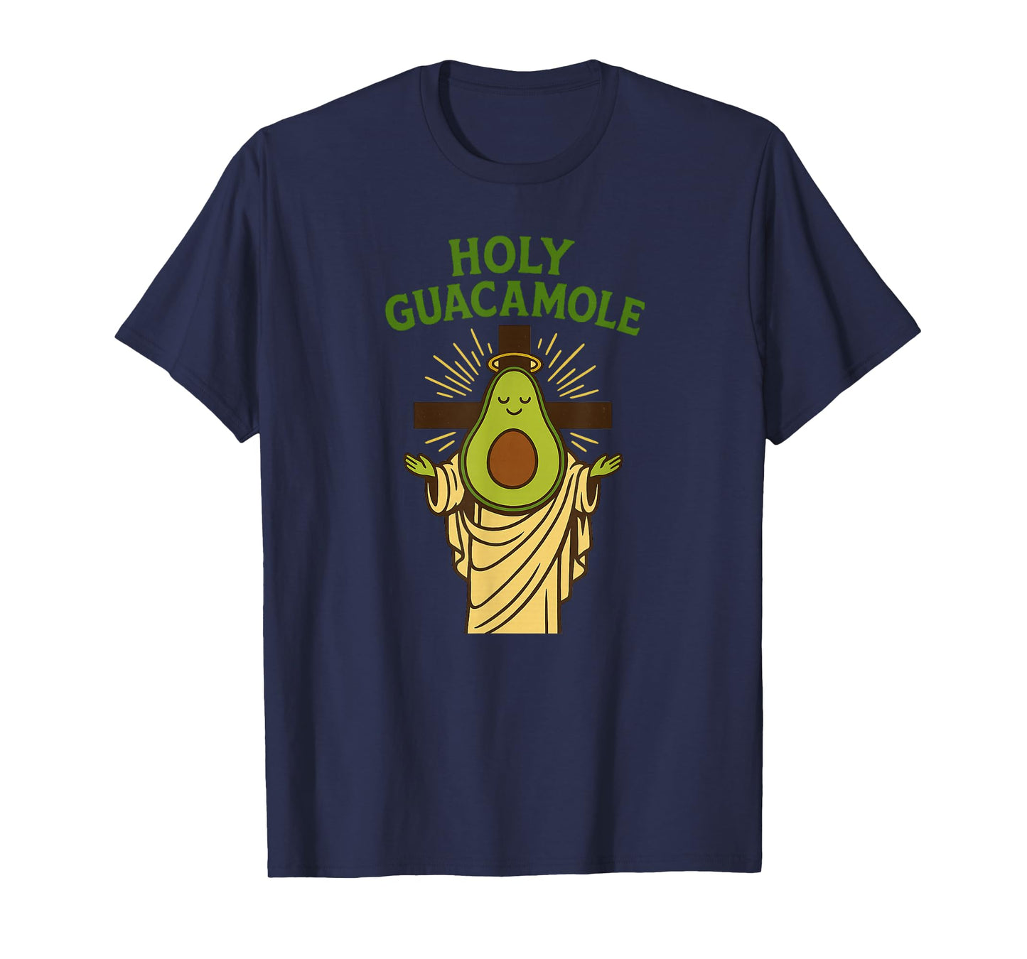Holy Guacamole Funny Avocado God Design with Cross T-Shirt