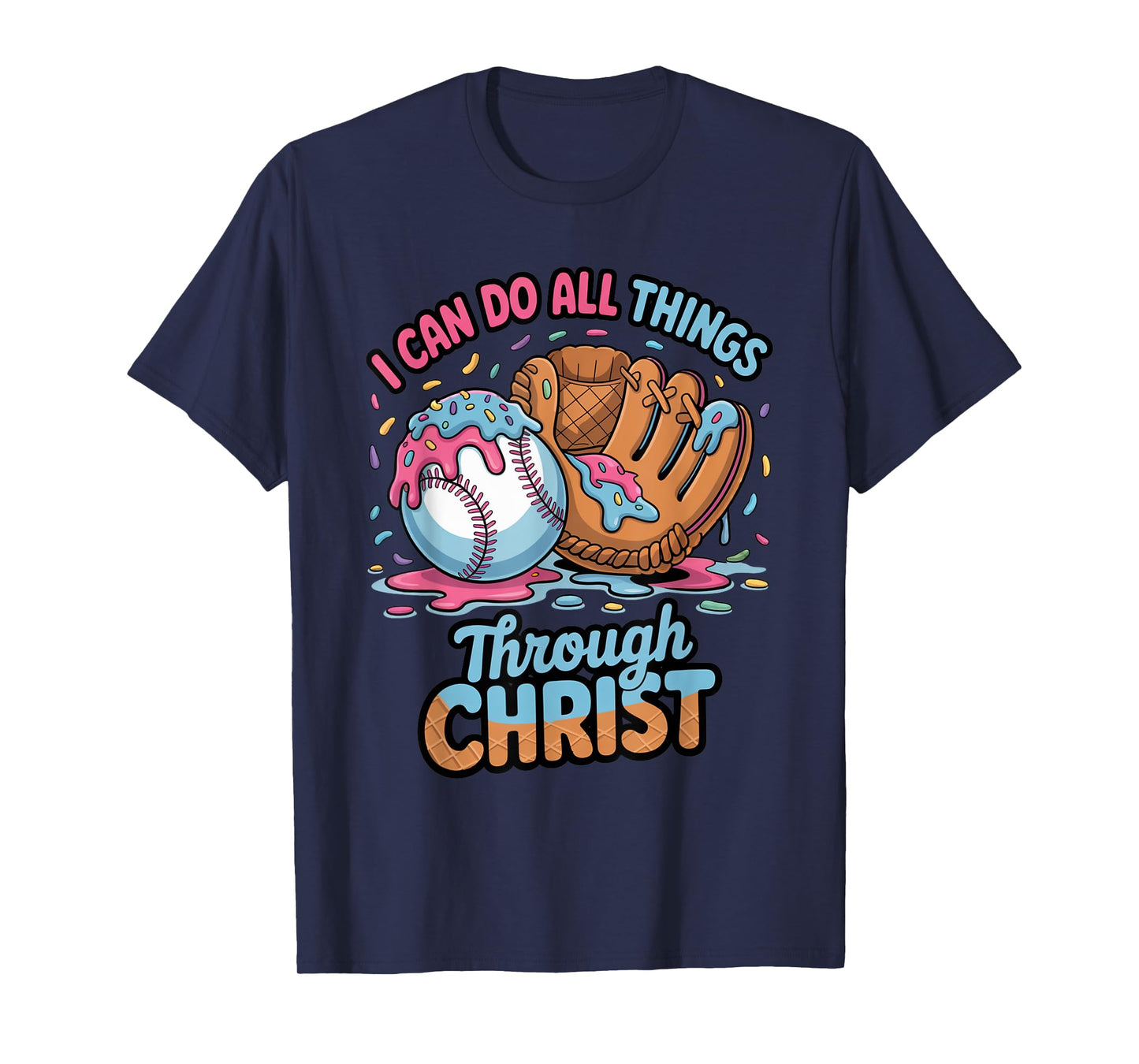 Ice Cream Drip Baseball Stuff Christian Baseball Shirts Boys T-Shirt