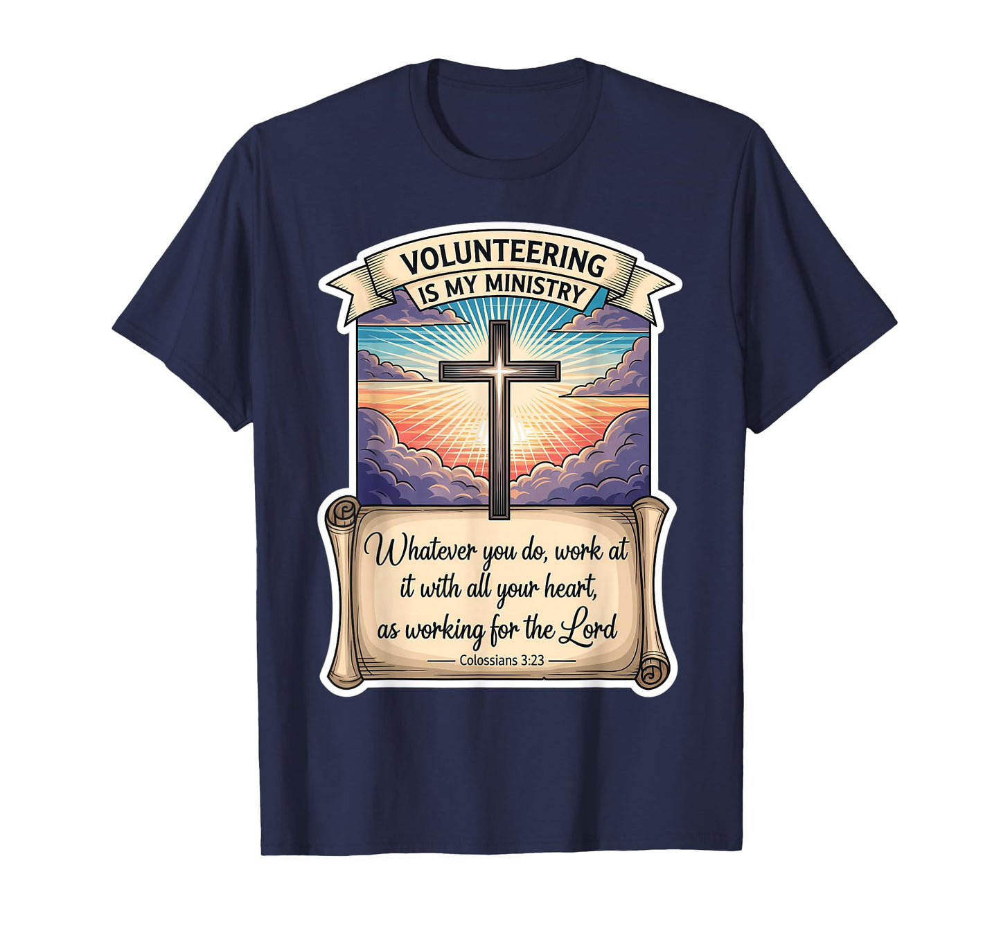 Christian Volunteer Volunteering is My Ministry Jesus Christ T-Shirt