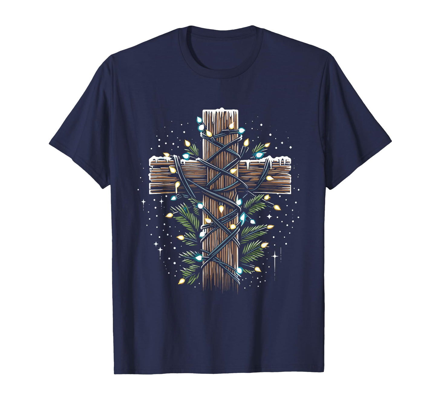 Jesus Cross Crucifix Christmas Lights - Jesus Christ Faith T-Shirt