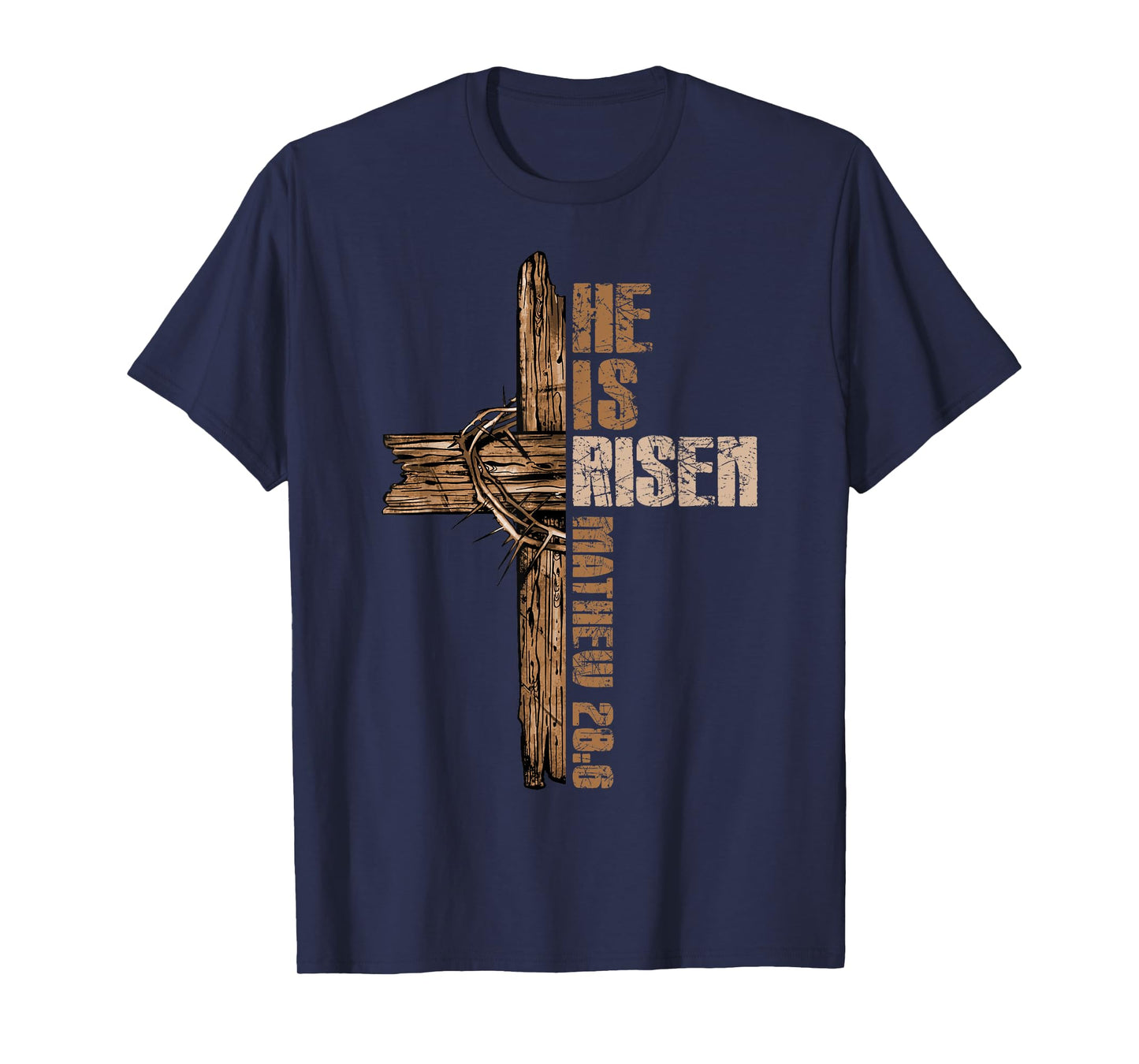 Easter Cross He Is Risen Jesus Christian Happy Easter Men T-Shirt