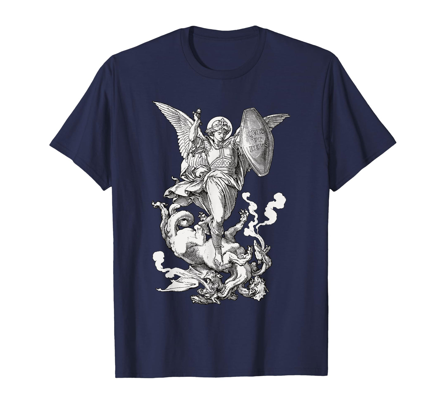 Archangel Saint Michael Fighting the Dragon Catholic T-Shirt