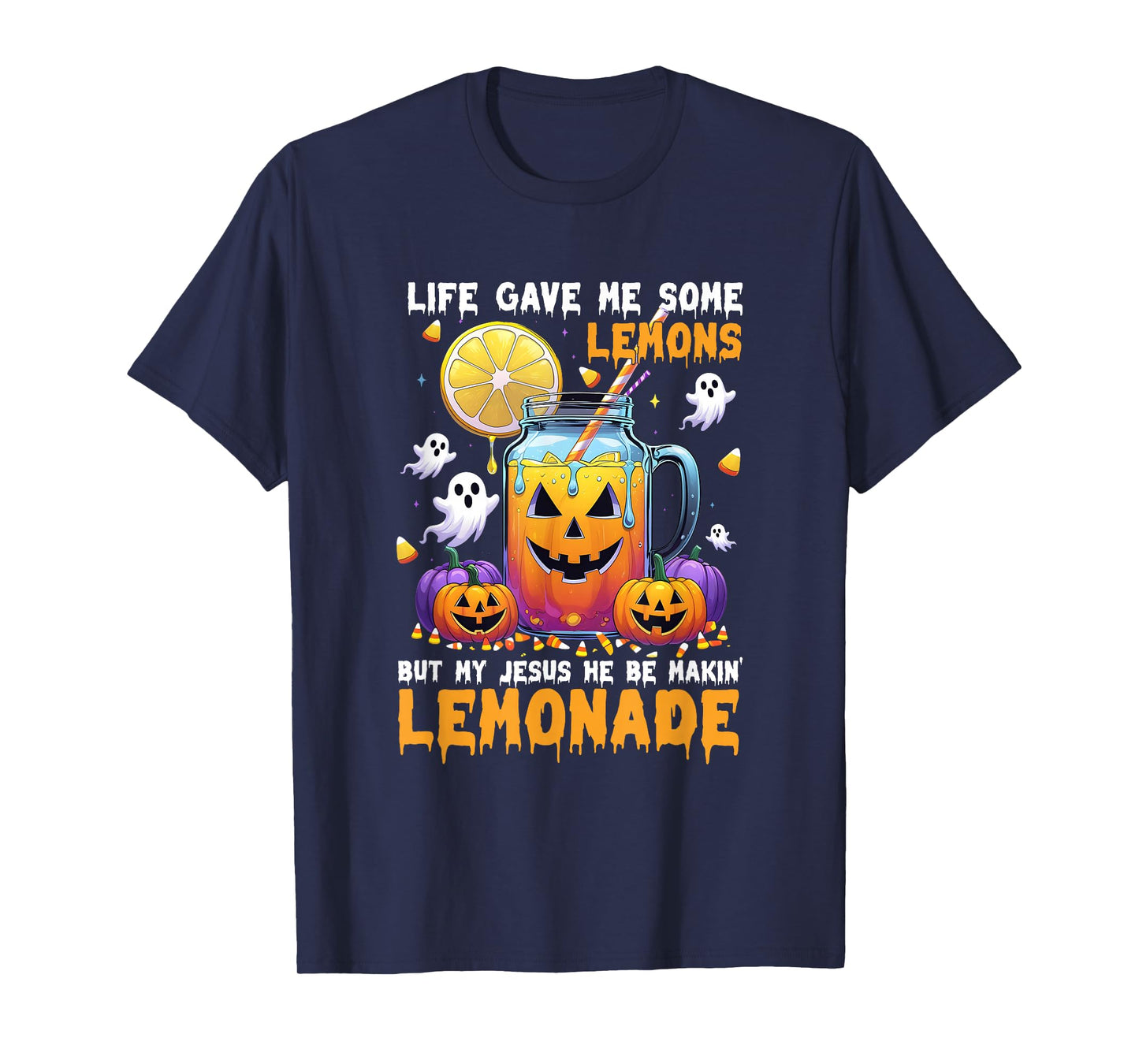 Halloween Life Gave Me Some Lemons Jesus Making Lemonade T-Shirt