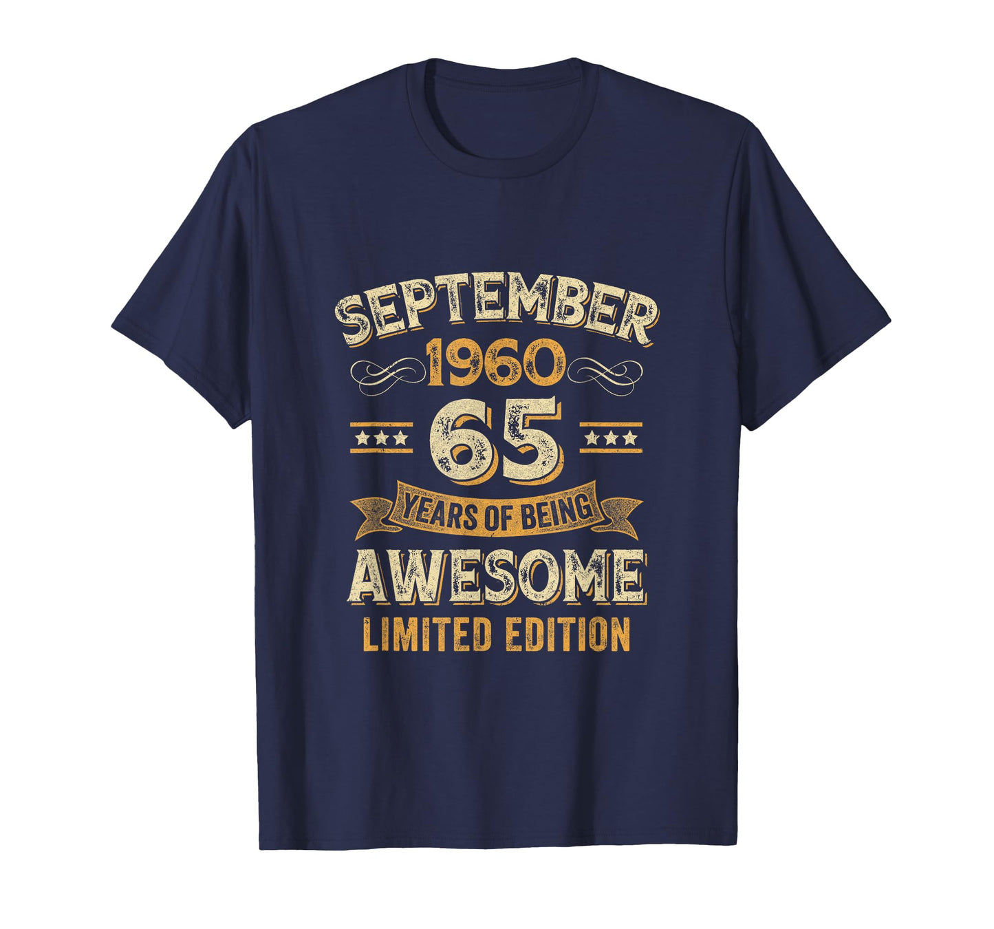 65 Years Awesome Vintage September 1960 65Th Birthday T-Shirt