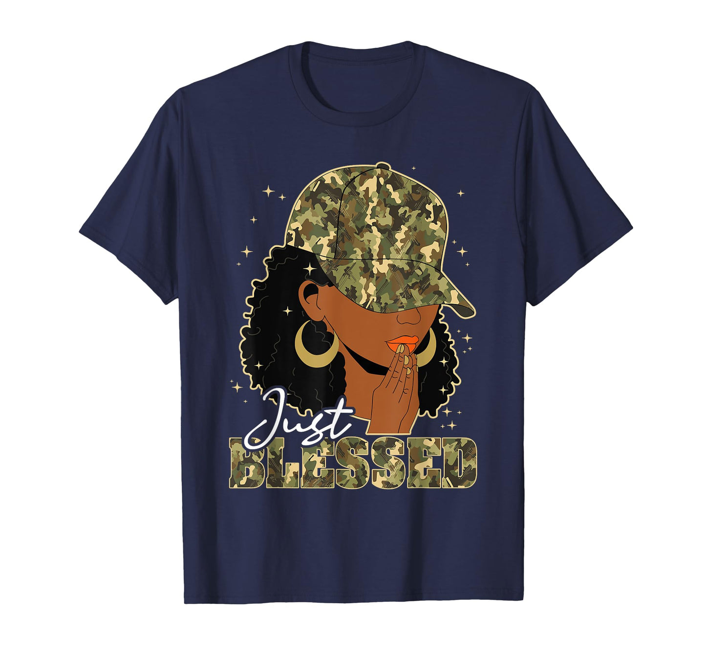 Blessed Black Woman Praying African Christian Camouflage T-Shirt