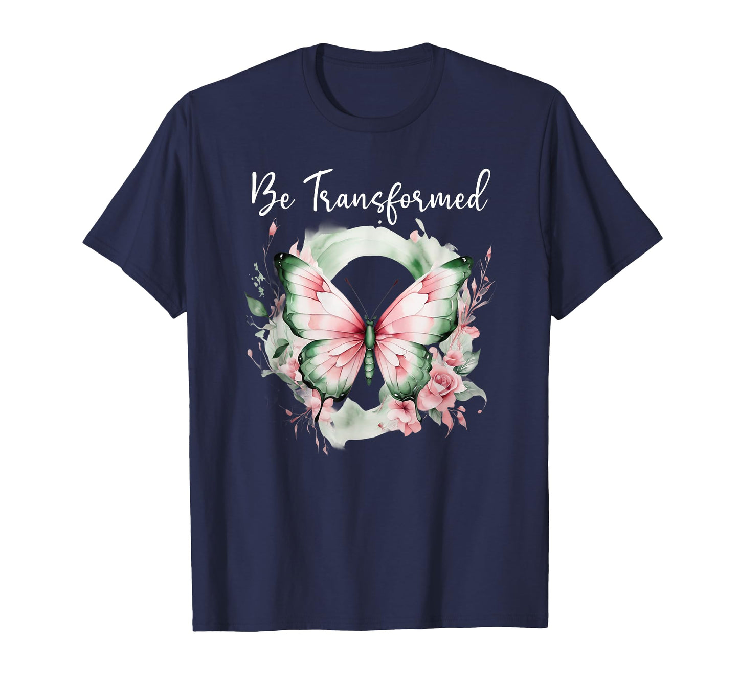 Be Transformed Butterfly Christian Bible Verse Romans 12:2 T-Shirt