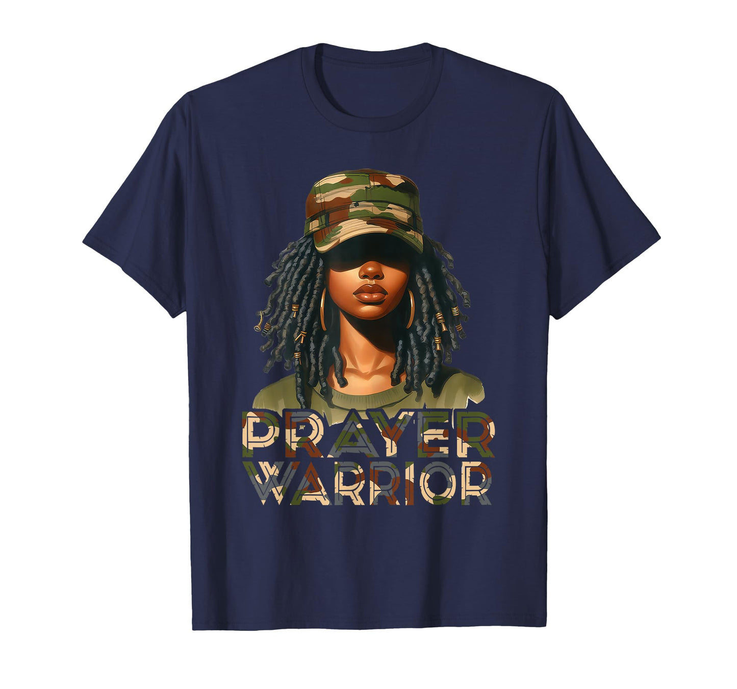 Prayer Warrior God Jesus Christian Black Girl Melanin T-Shirt