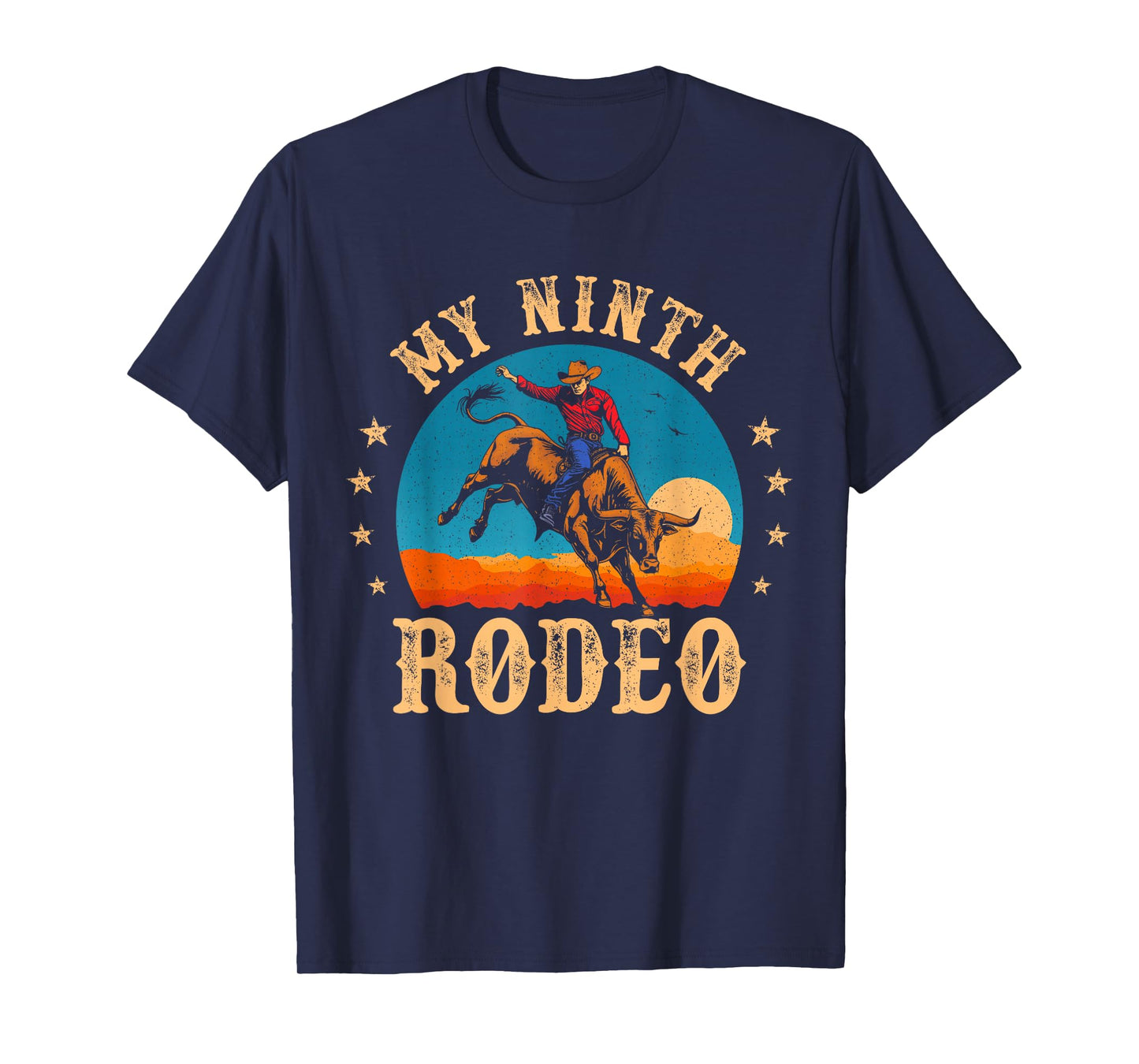 My Ninth Rodeo 9 Year Old Cowboy 9th Birthday Bull Riding T-Shirt