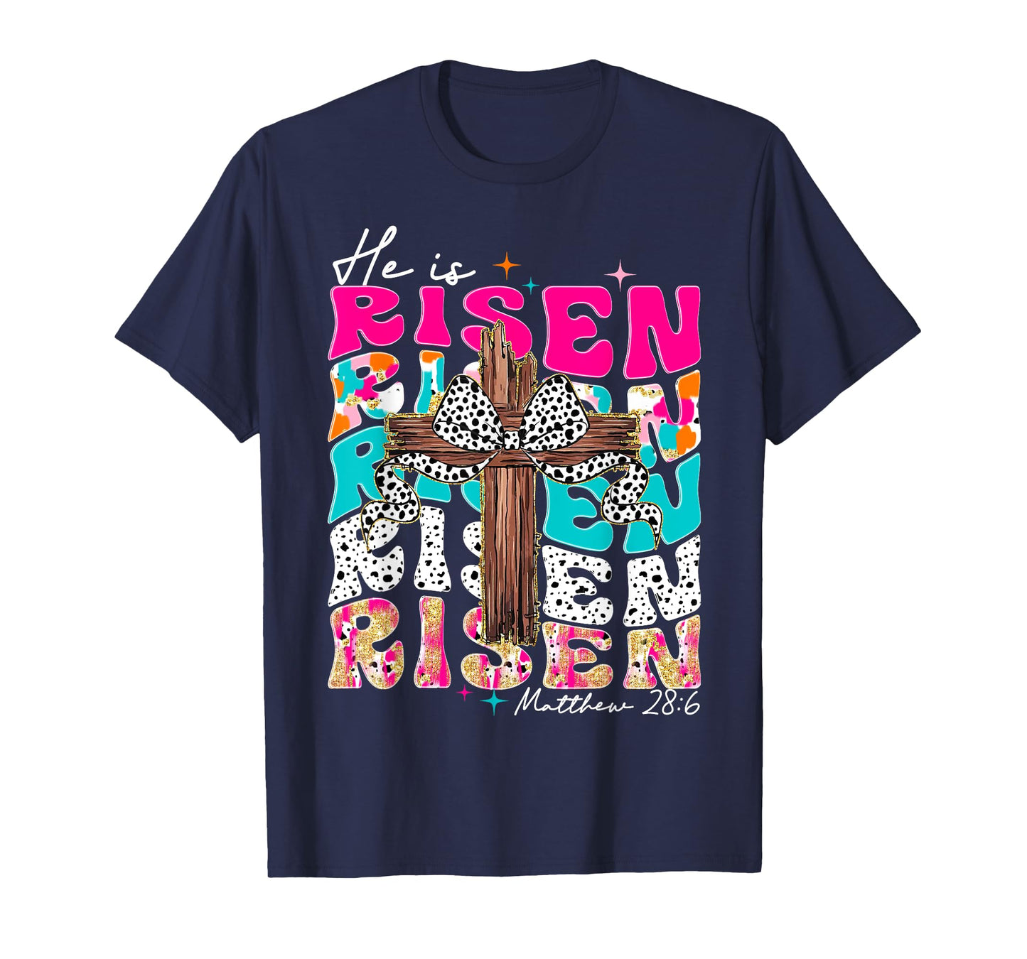 He Is Risen Cross Jesus Easter Christian Religious Women Men T-Shirt