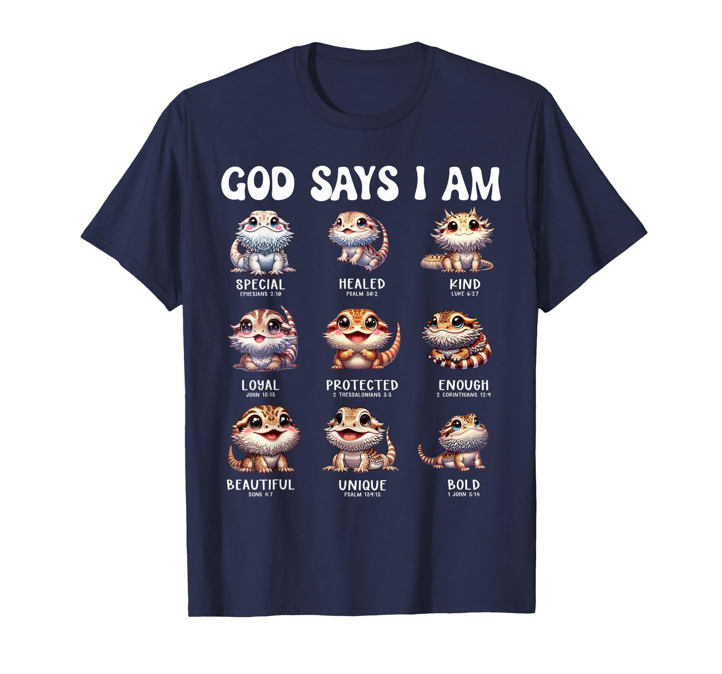 God Says I Am Cute Scripture Lizard Bible Design T-Shirt