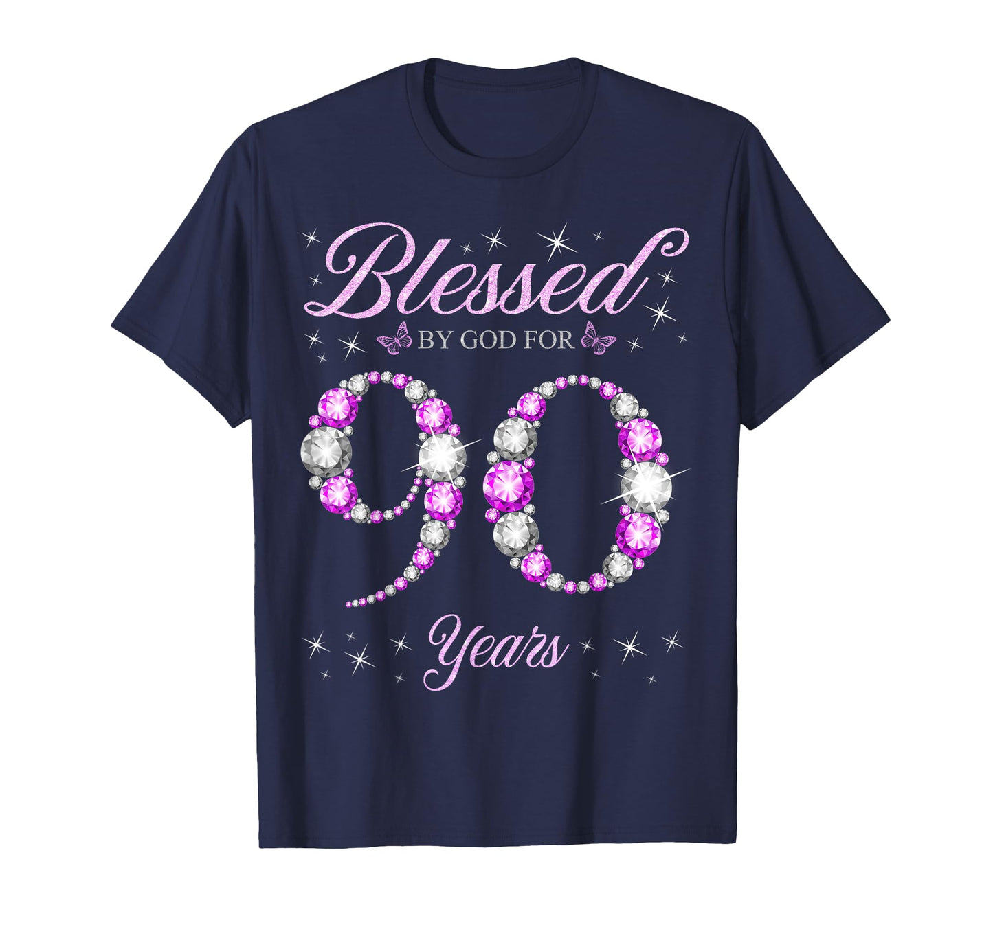 Blessed By God For 90 Years Old 90th Birthday B-Day Party T-Shirt