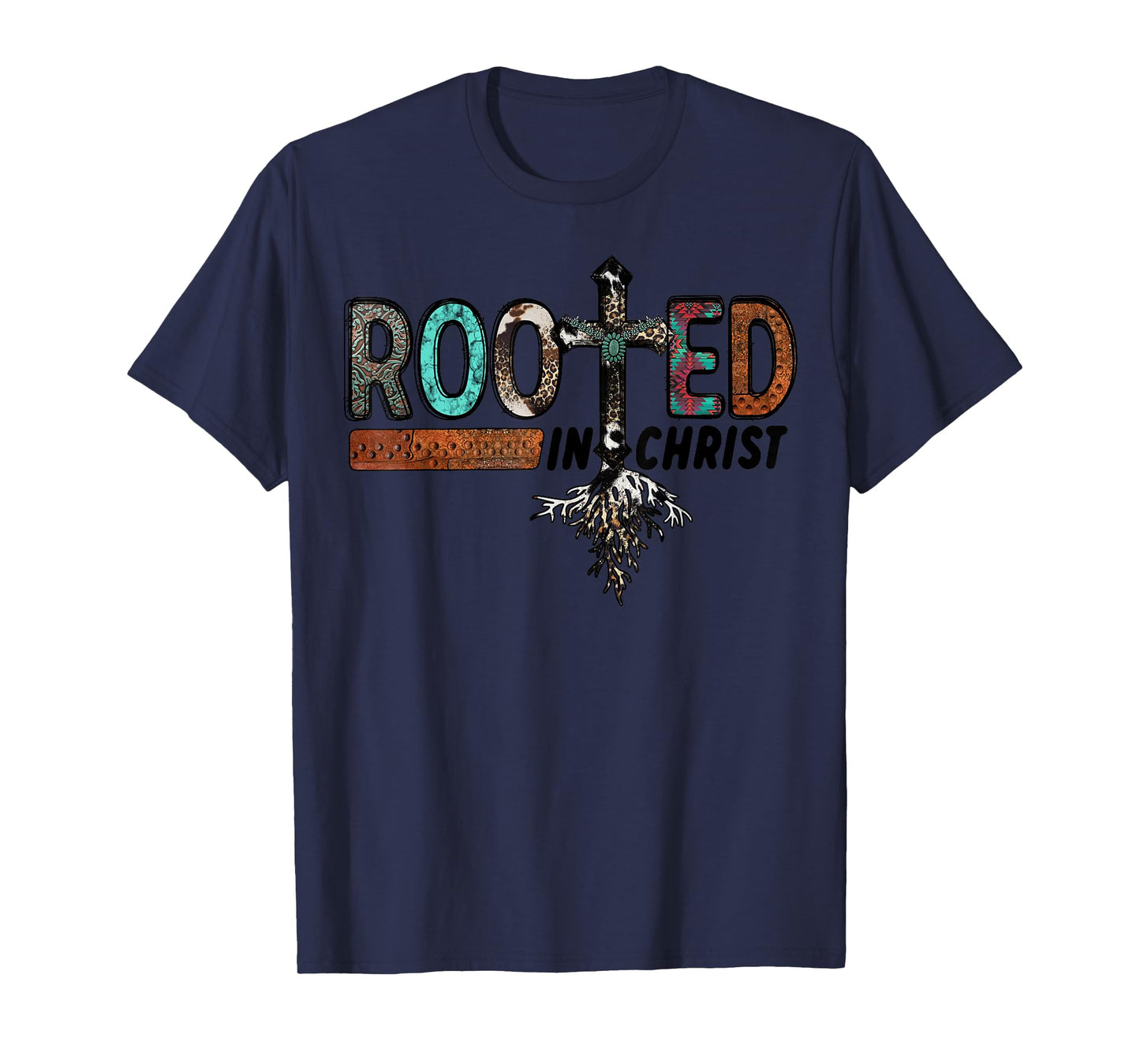 Rooted in Christ Christian Faith Inspirational Design T-Shirt