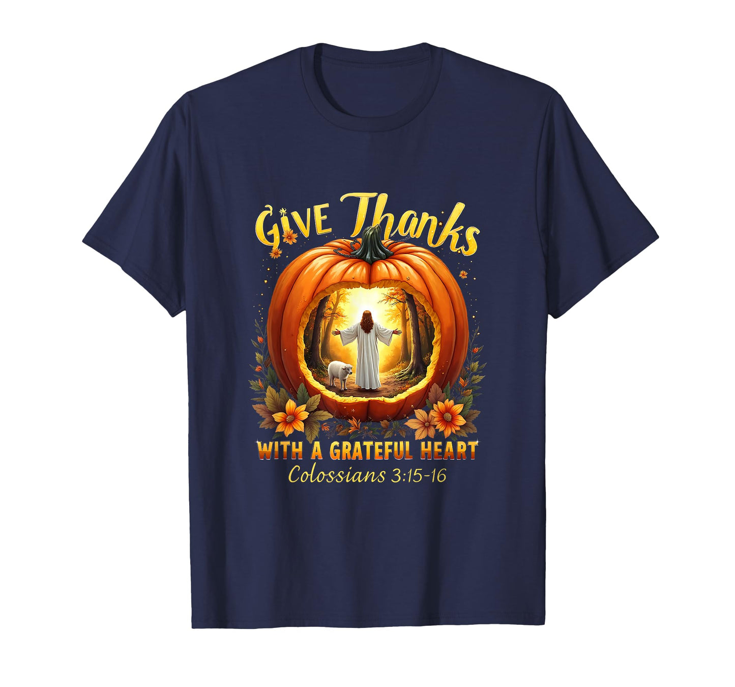 Give Thanks to The Lord Fall Pumpkin Thanksgiving Coquette T-Shirt