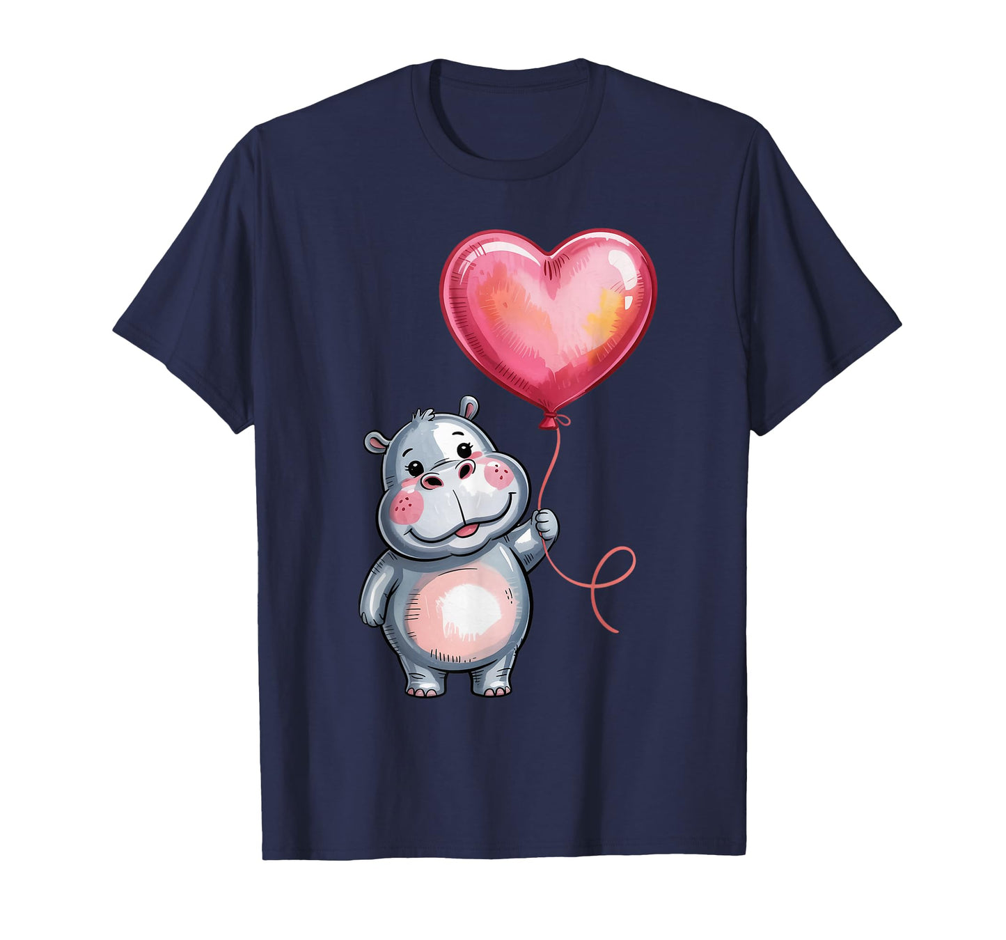 Hippo Heart Balloon Hippopotamus Cute Hippo T-Shirt