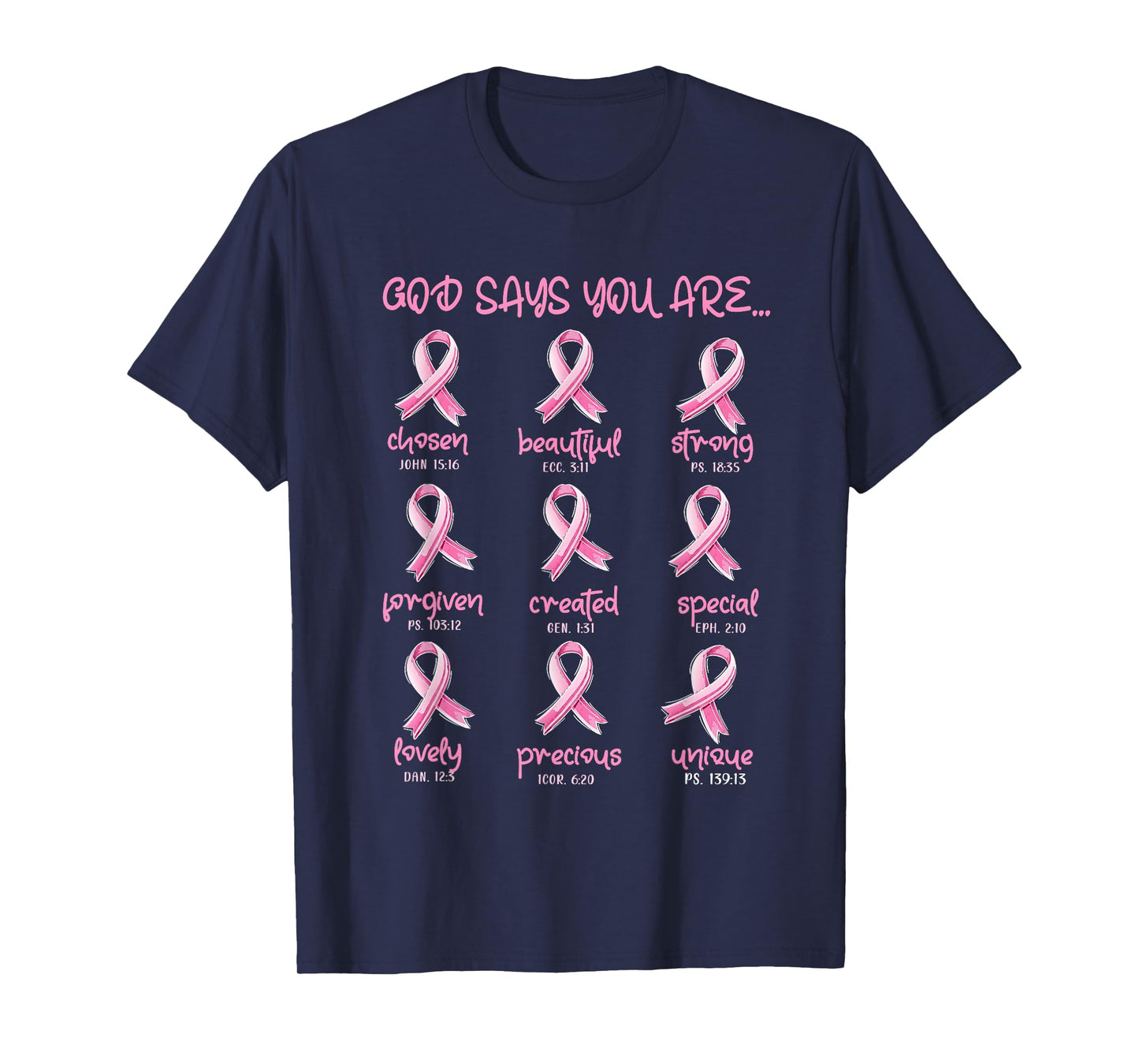 God Says You Are Christian Breast Cancer Survivor Religious T-Shirt