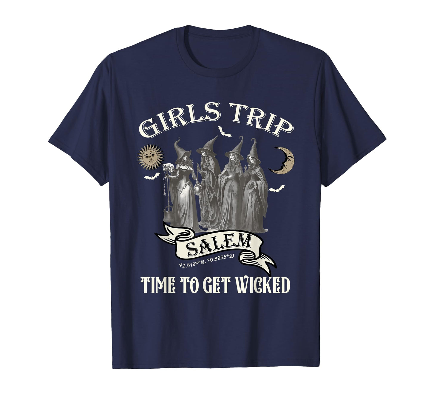 Vintage Girls Trip to Salem Time To Get Wicked Halloween T-Shirt