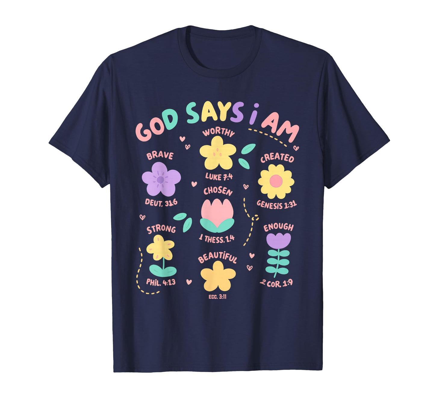God Says I Am Flower Lover Kids Girl Christian Bible Verse T-Shirt