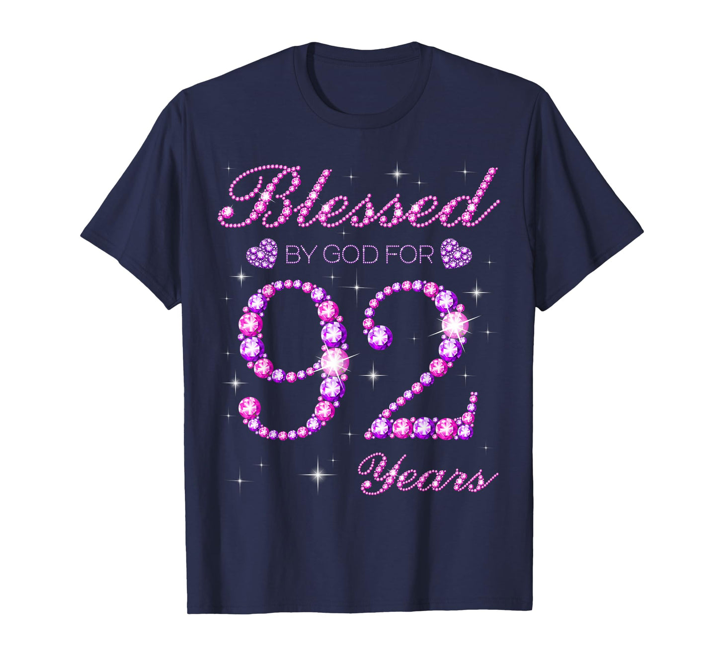 Blessed by God for 92 Years Old 92nd Birthday Party T-Shirt