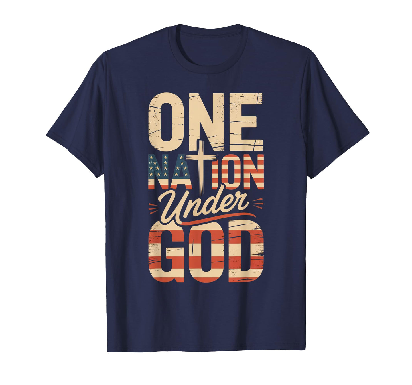 One Nation Under God July 4th Christian Patriotic T-Shirt