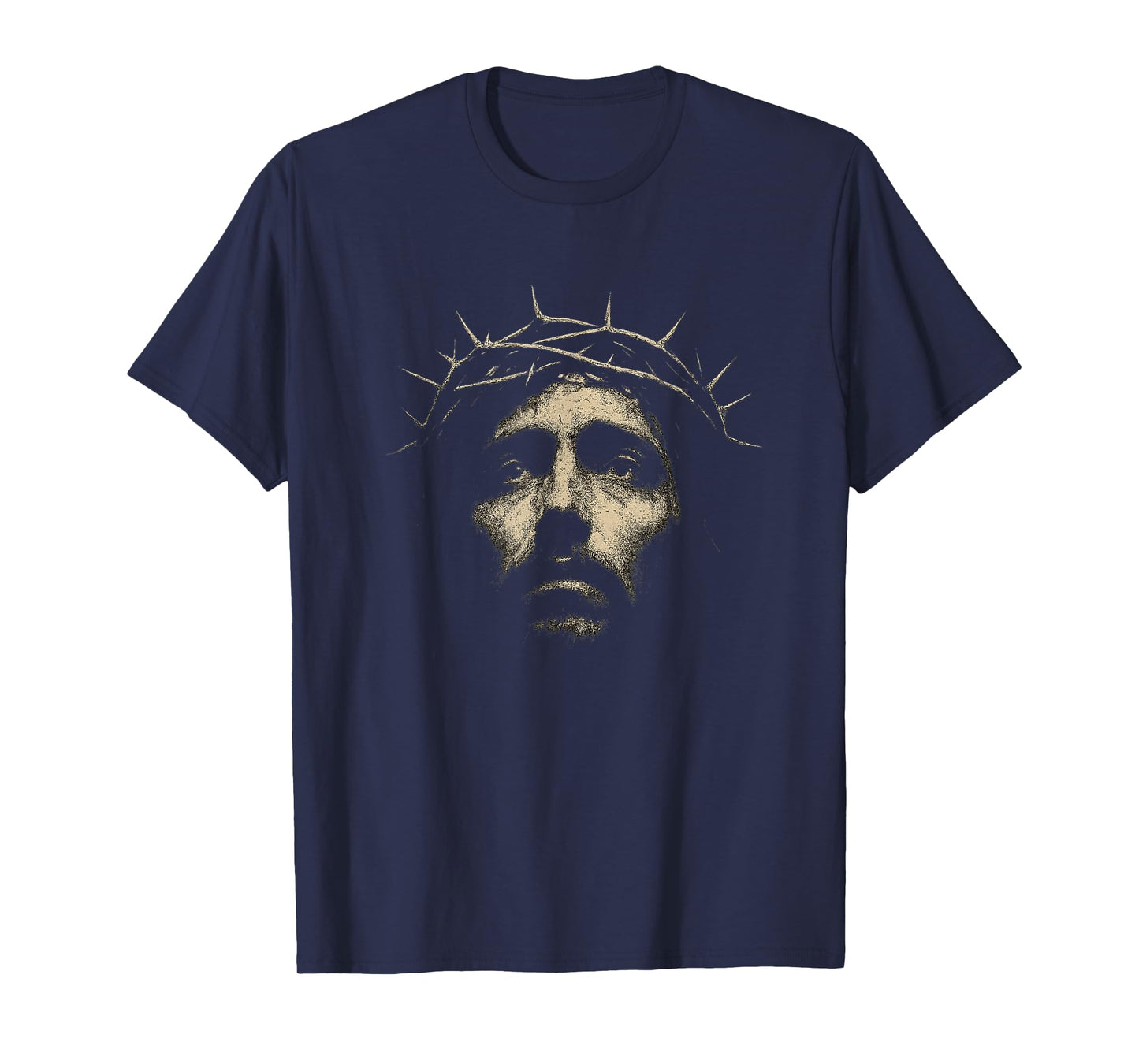 Face of Jesus Christ Wearing Crown Thorns - Bold Christian T-Shirt