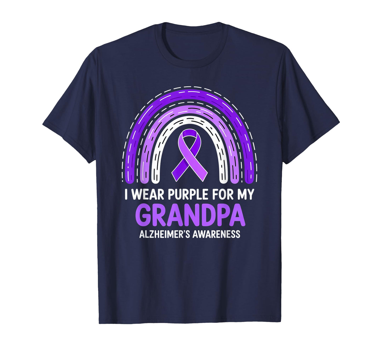 I Wear Purple For My Grandpa Alzheimer's Awareness Ribbon T-Shirt