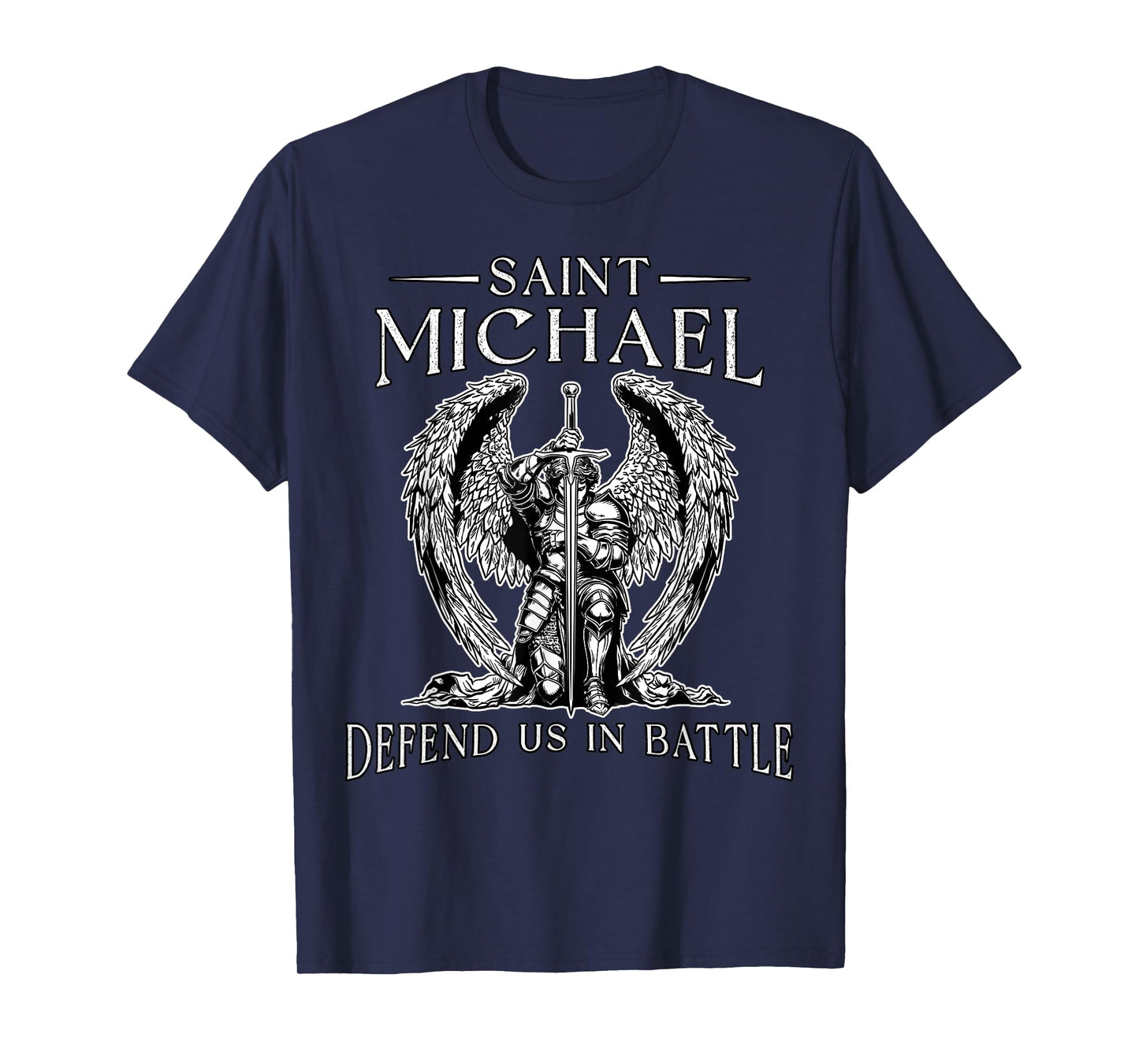 Saint Michael Prayer Defend Battle Catholic Christian Faith T-Shirt