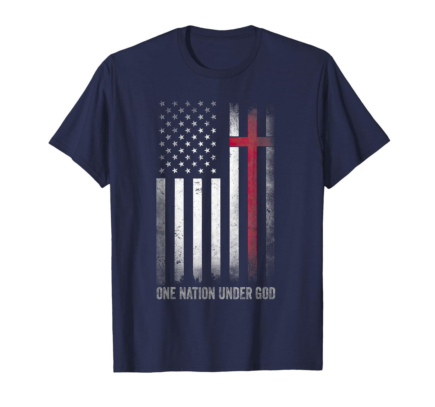 One Nation Under God Flag Patriotic Christian For Men Women T-Shirt