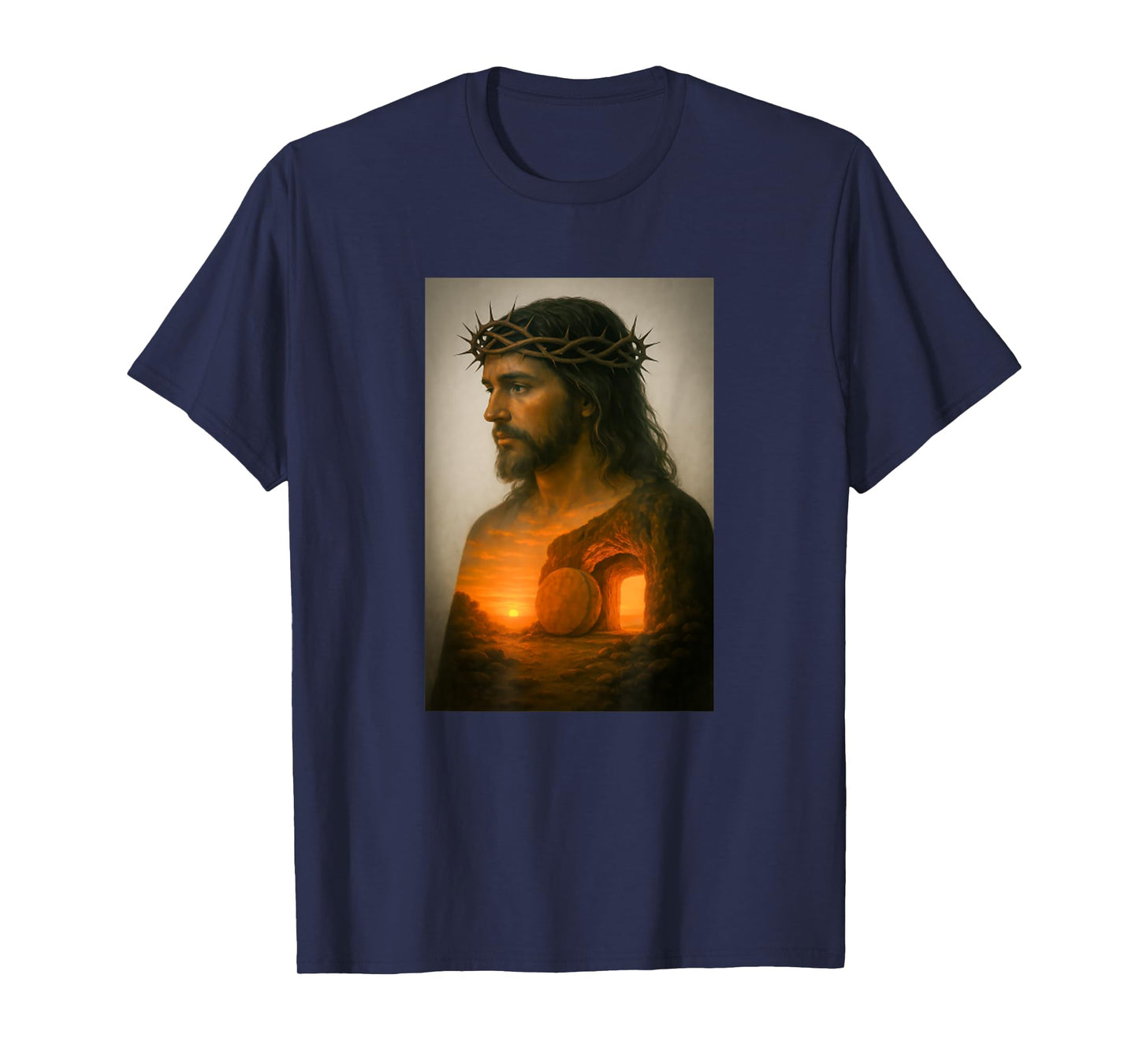 Risen Savior at Dawn Crown of Thorns Jesus Christ Faith T-Shirt