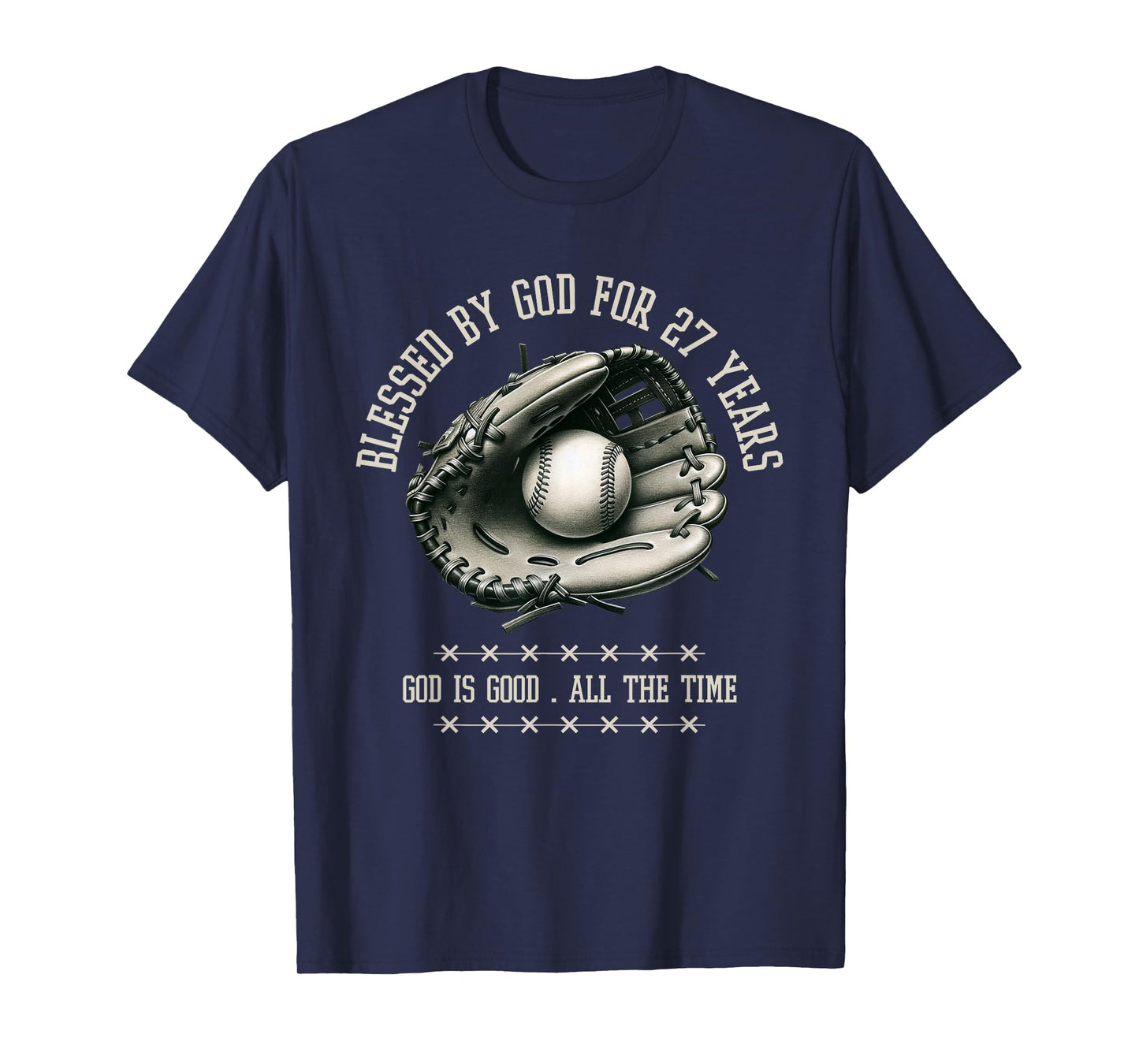 Blessed by God for 27 Years Old Baseball 27th Birthday Gifts T-Shirt