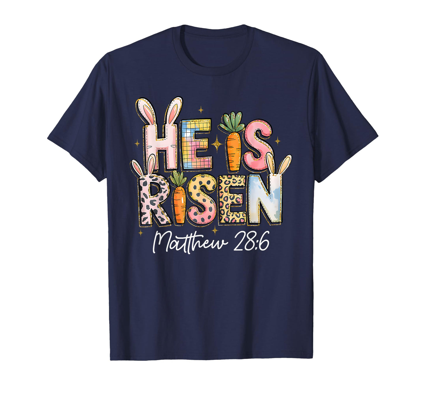 He is Risen Jesus Christian Happy Easter Kids Women Girls T-Shirt