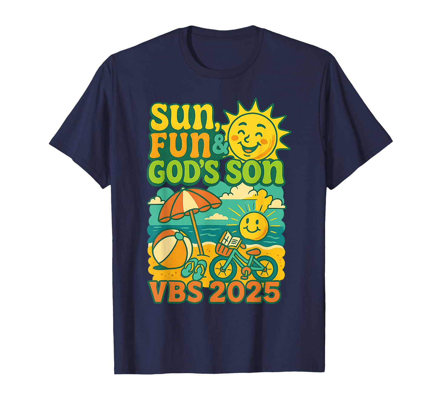 Sun Fun and God's Son VBS 2025 Beach Kids T-Shirt