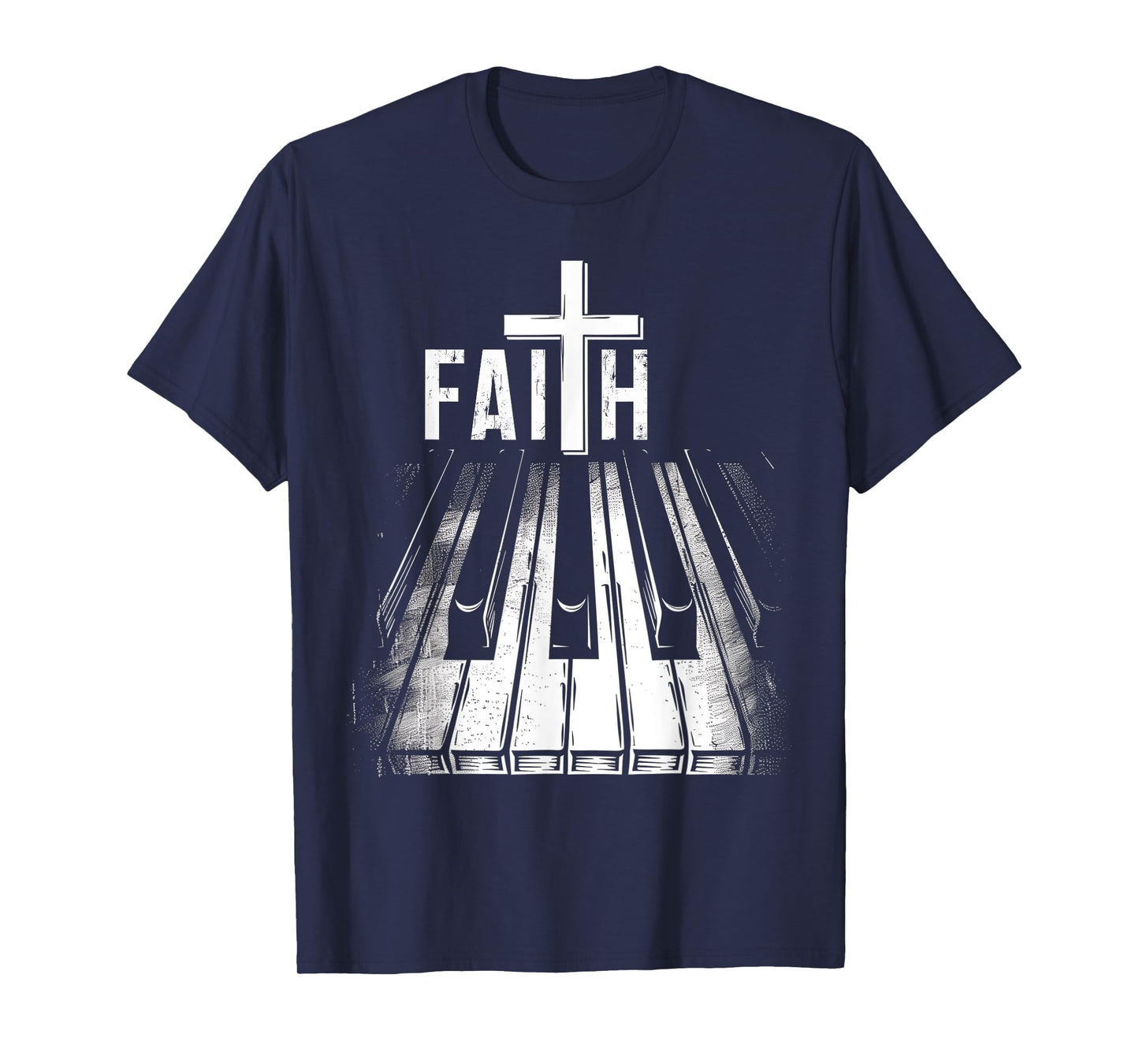 Piano Christian Faith Cross Classical Music Organ Pianist T-Shirt
