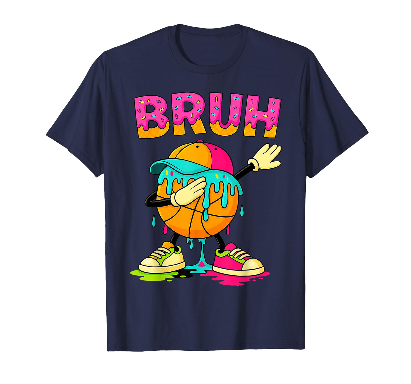 Dabbing Basketball drip Shirt Bruh Basketball Drip Ice Cream T-Shirt
