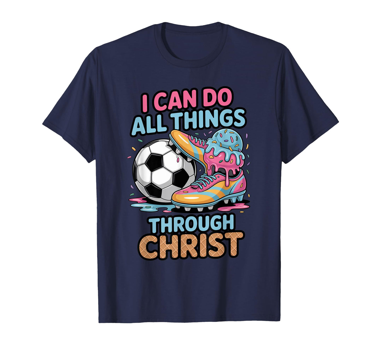 Soccer Shirts Boys Girls Kids Christian Philippians 4:13 T-Shirt