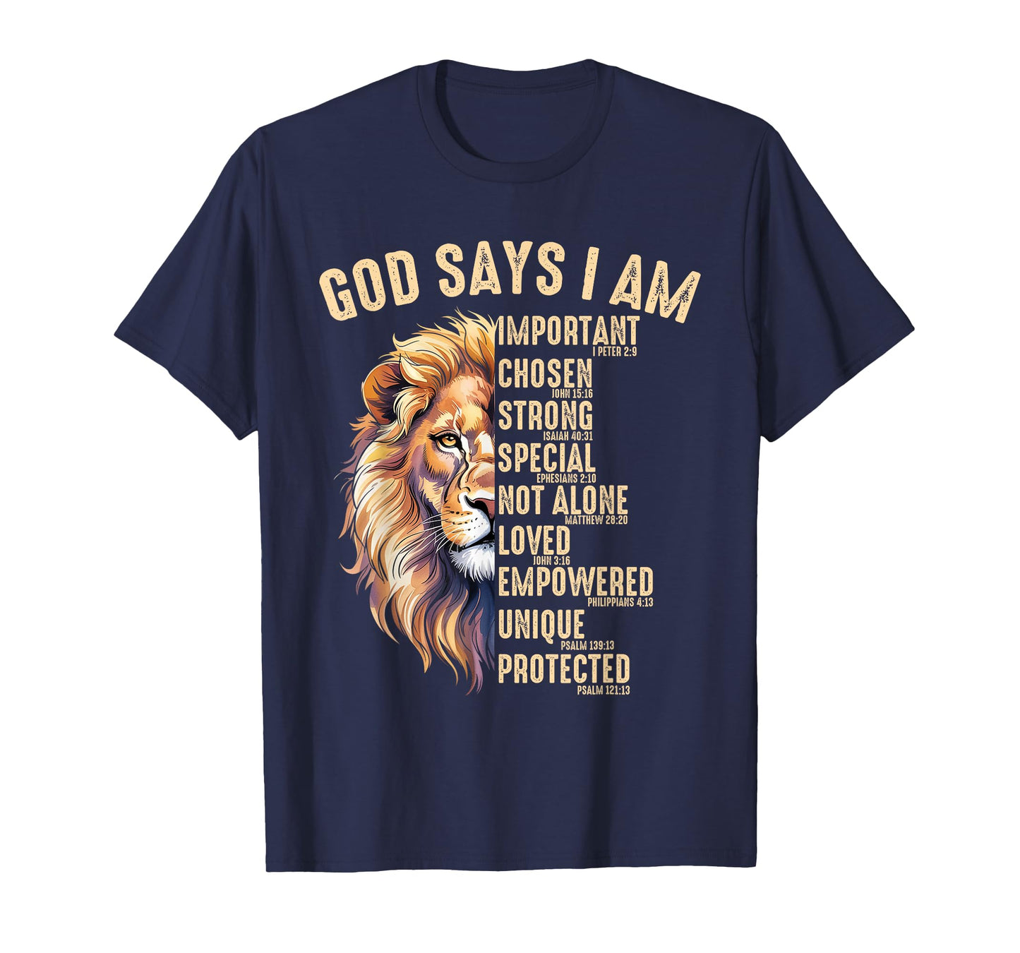 Christian God Says I Am Lion Jesus Son Father Men's T-Shirt