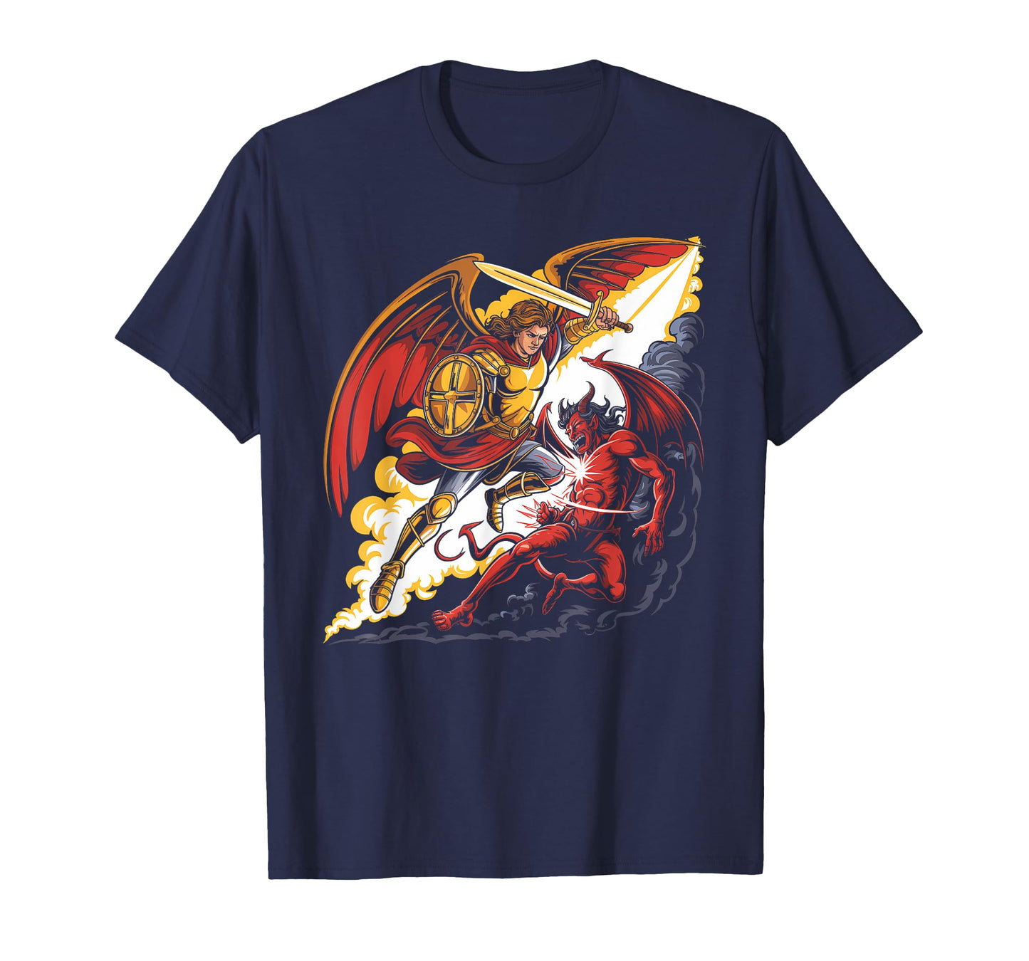 Archangel Warrior Defeating Evil Artwork T-Shirt