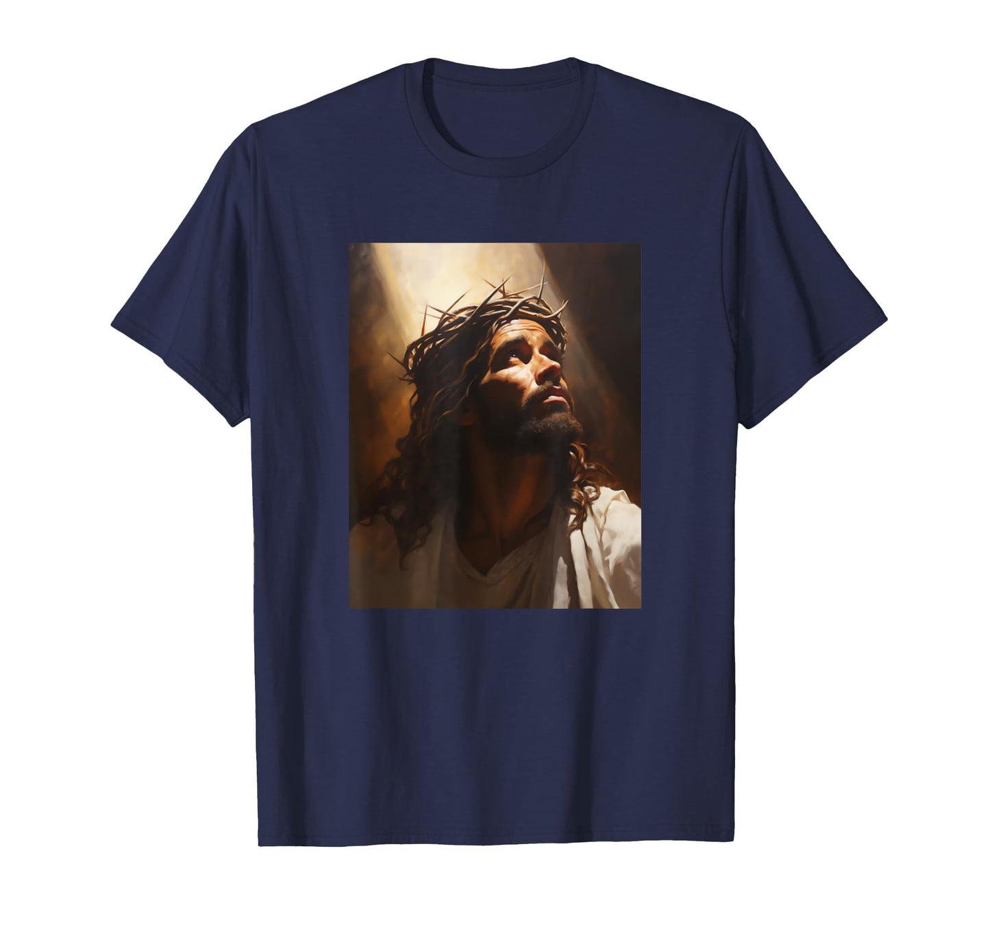 Jesus Christ In Light Wearing Crown Of Thorns Face Of Jesus T-Shirt