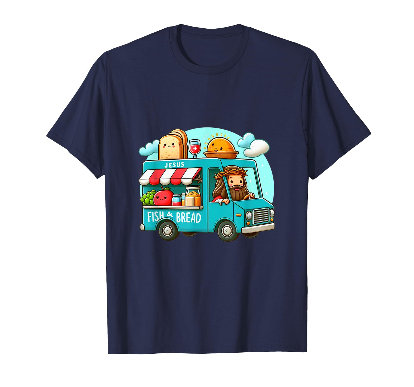 Jesus' Fish & Bread Food Truck cute for cute for foodies T-Shirt